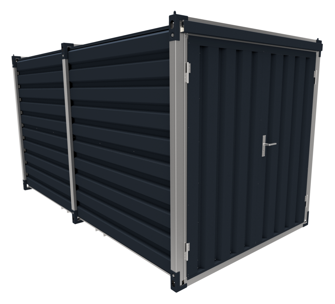 Materiaalcontainer dubbele deuren korte zijde - 4mtr Antraciet